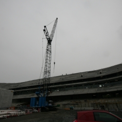 280 ton crawler crane erecting pre cast in the new Aviva stadium